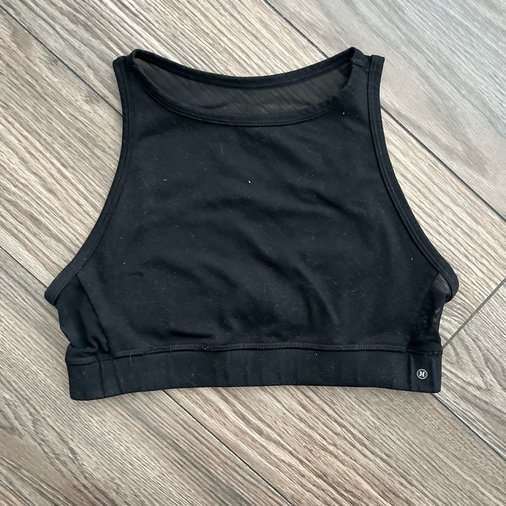 Hurley Nike Dri-fit black high neck sports bra